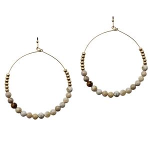 Dangling Earrings Women | Round Shaped with Multicolored Earth Tone Beads